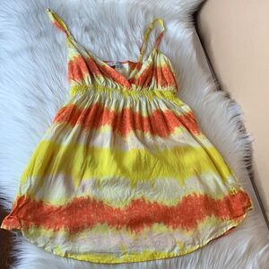 Matix Orange & Yellow Tie Dye Stripe Tank Size XS